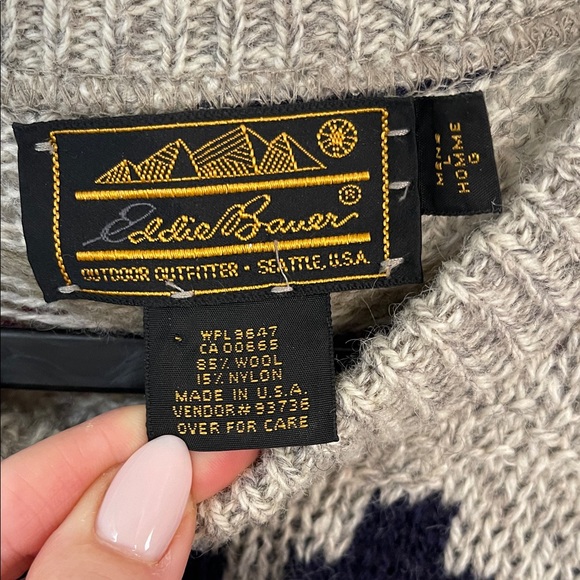 Vintage Eddie Bauer wood sweater fair isle - Picture 3 of 5